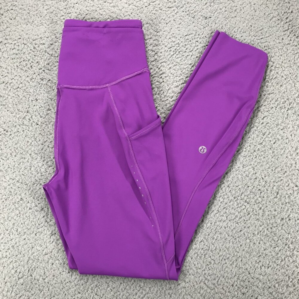 LULULEMON Leggings Womens Size 4 Fast Free Moonlit Magenta Mid Rise 25" Inseam‎
